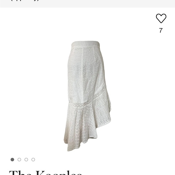The Kooples White Eyelet Midi Skirt size small